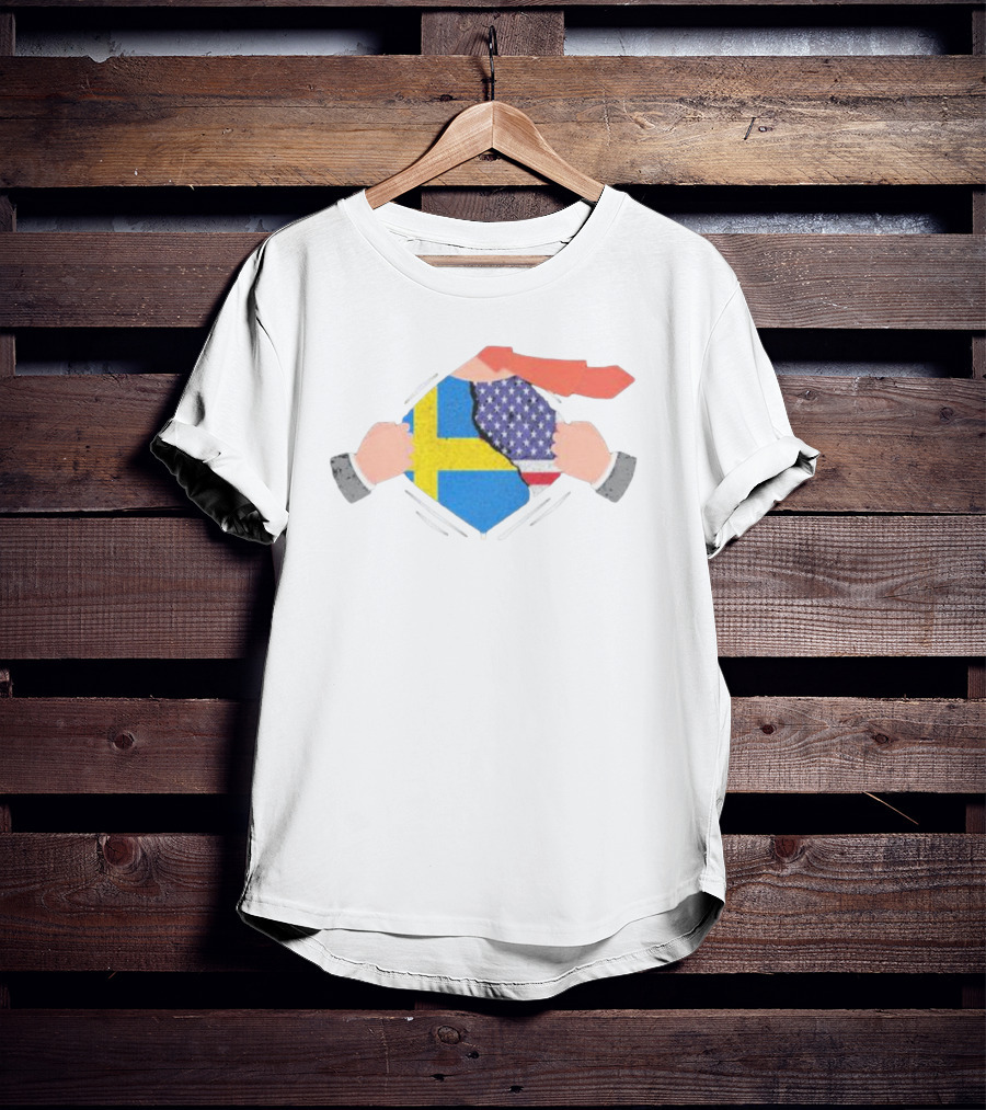 Ripping Off Sweden And America Flag T-Shirt