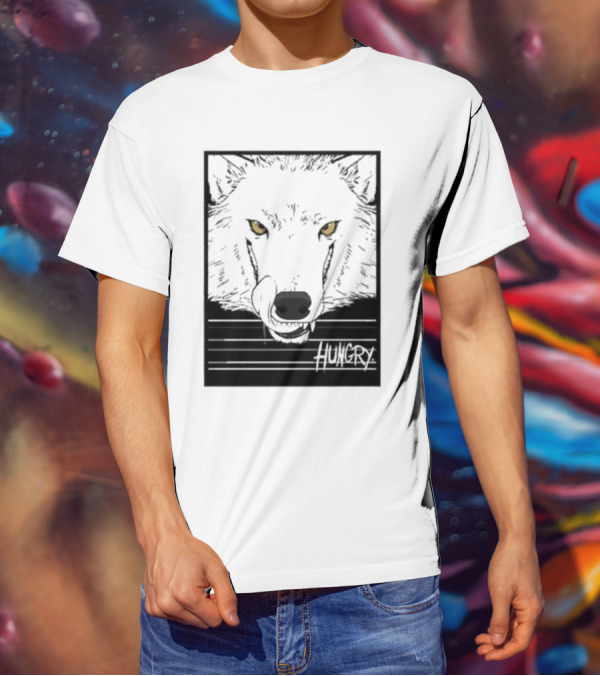 Sloshdog Hungry Wolf Face Yellow Eyes T-Shirt