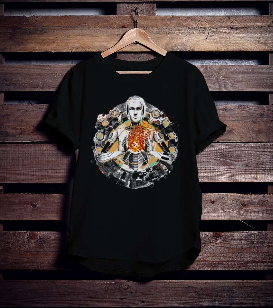 Devolver Digital The Talos Principle 2 Futuristic Robot Energy Sphere T-Shirt