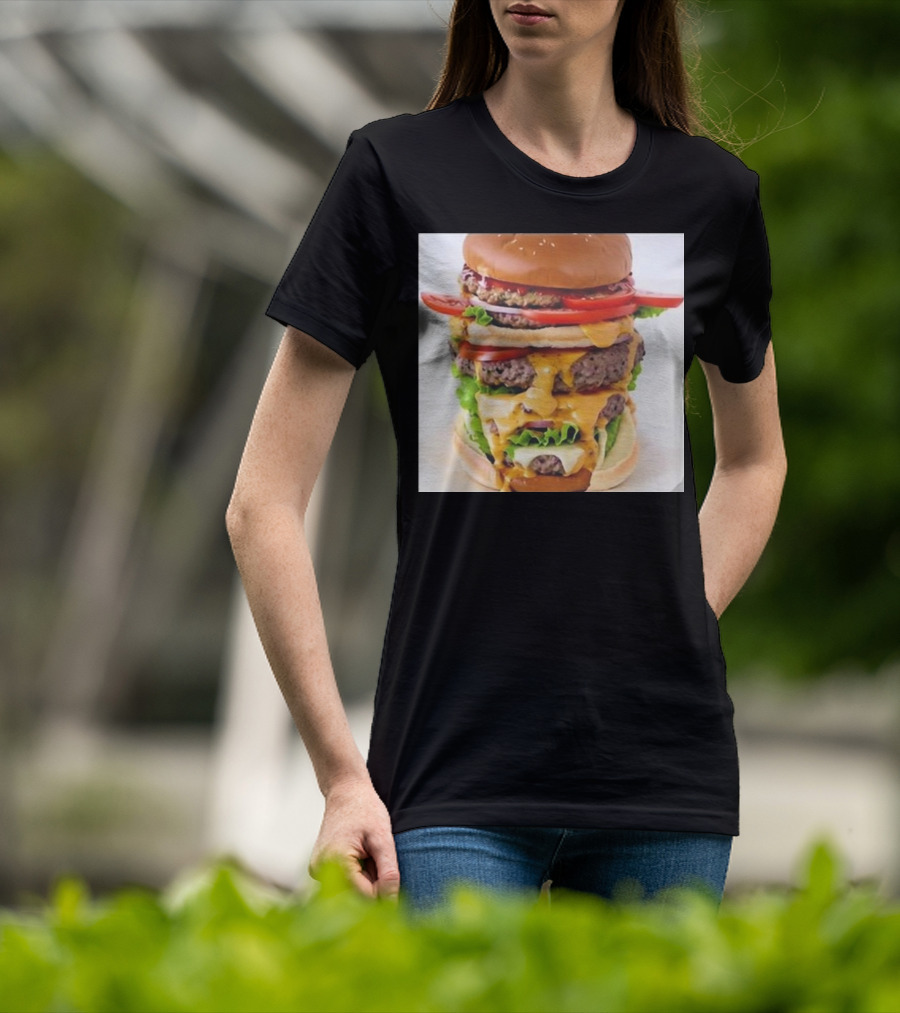 Heisenburger Cringey Quadruple Cheeseburger Stack T-Shirt