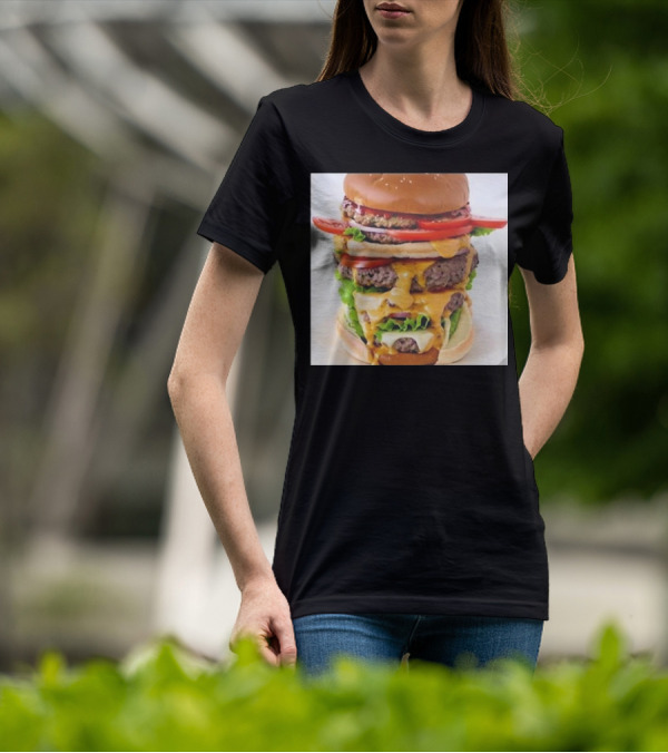 Heisenburger Cringey Quadruple Cheeseburger Stack T-Shirt