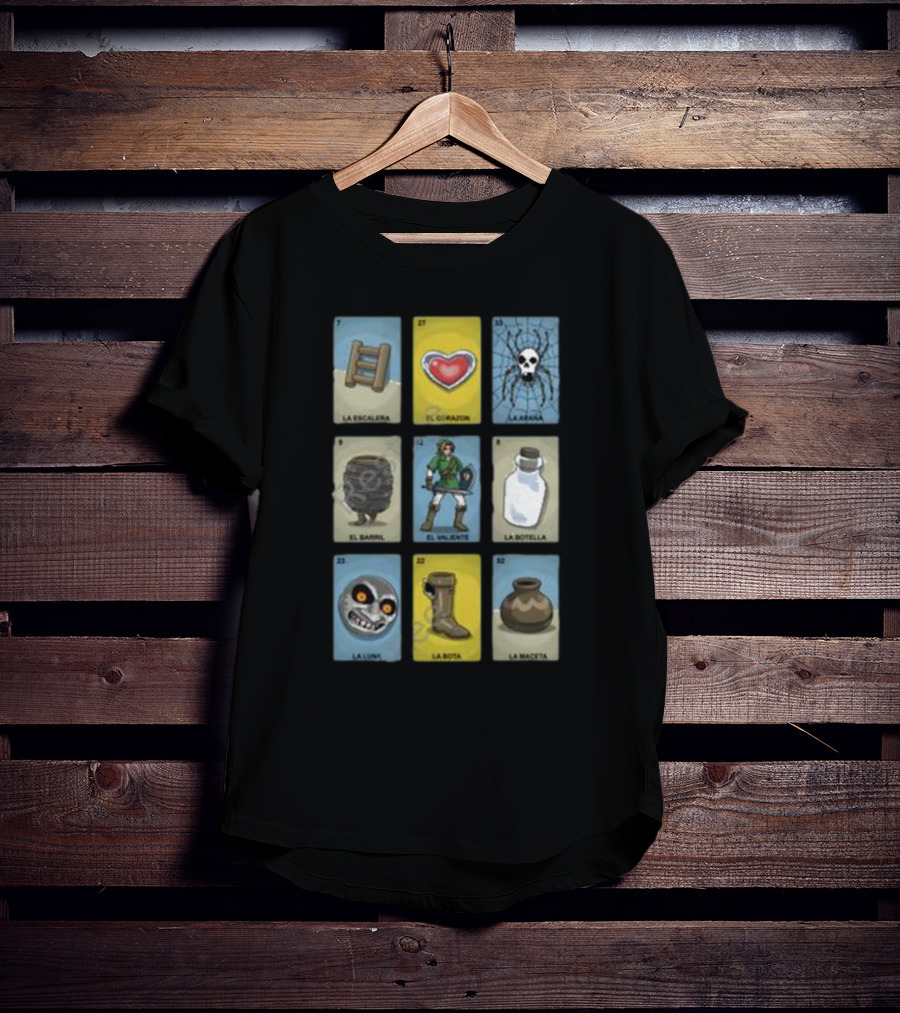 Clay Graham Art Loz Loteria La Escalera El Corazon La Araña El Barril El Valiente La Botella La Luna La Bota La Maceta T-Shirt
