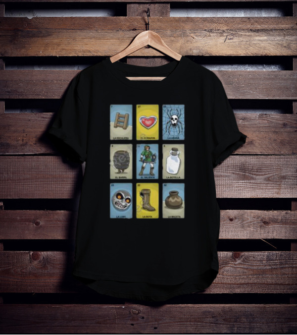 Clay Graham Art Loz Loteria La Escalera El Corazon La Araña El Barril El Valiente La Botella La Luna La Bota La Maceta T-Shirt