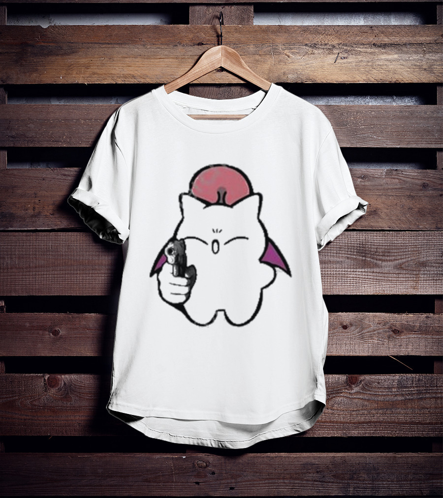 Gun Wielding Moogle By Wisdomeel T-Shirt