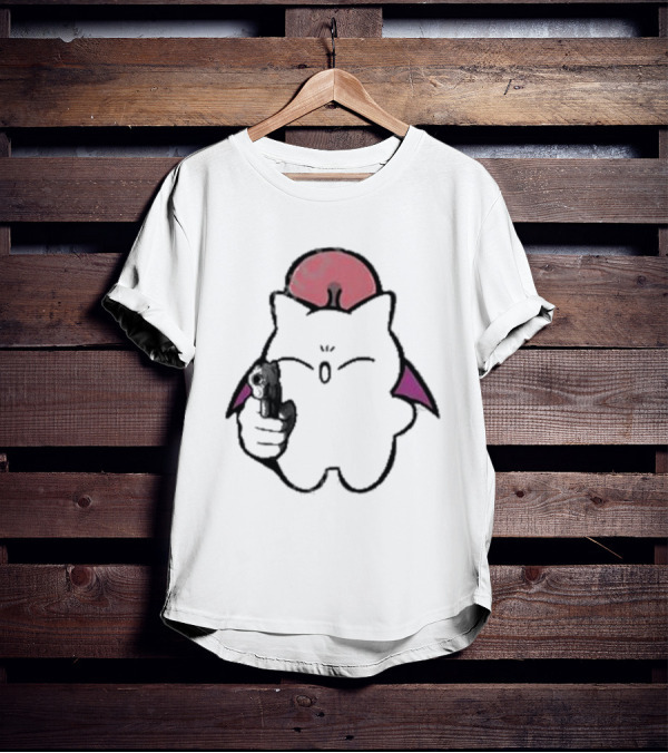 Gun Wielding Moogle By Wisdomeel T-Shirt