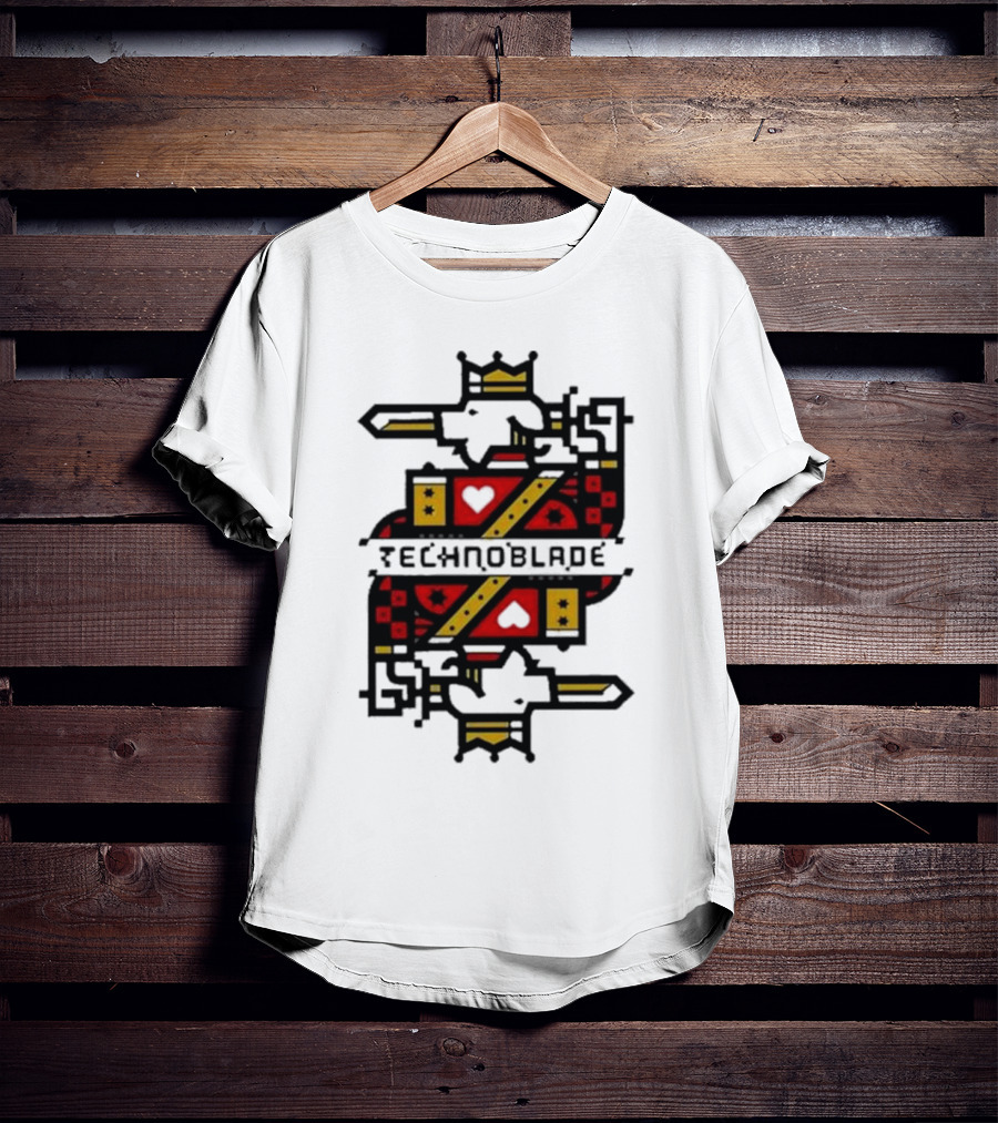 Technoblade Crowned Warrior Card Heart Sword T-Shirt