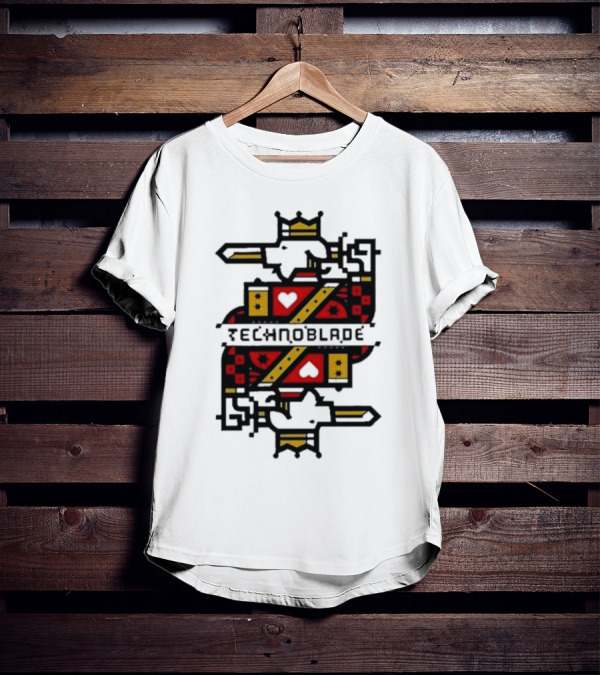 Technoblade Crowned Warrior Card Heart Sword T-Shirt