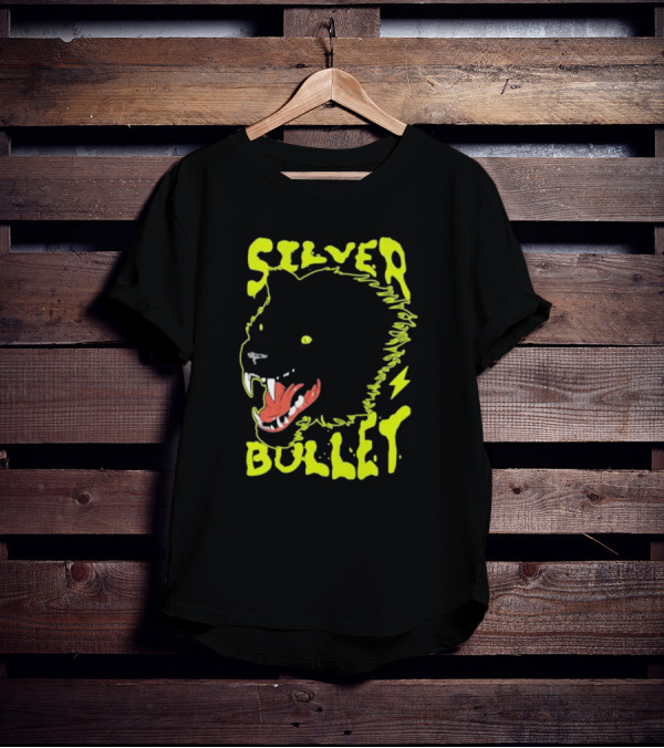 Silver Bullet Werewolf Face Neon T-Shirt