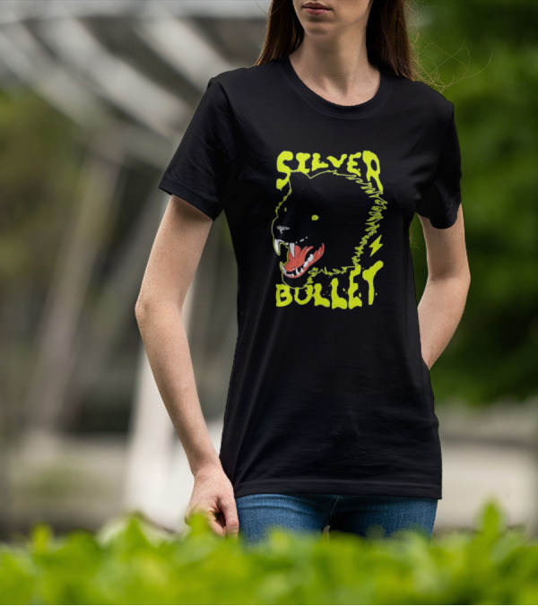 Silver Bullet Werewolf Face Neon T-Shirt