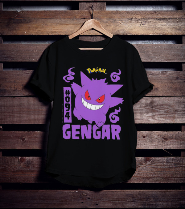 Pokémon #094 Gengar With Iconic Design And Purple T-Shirt