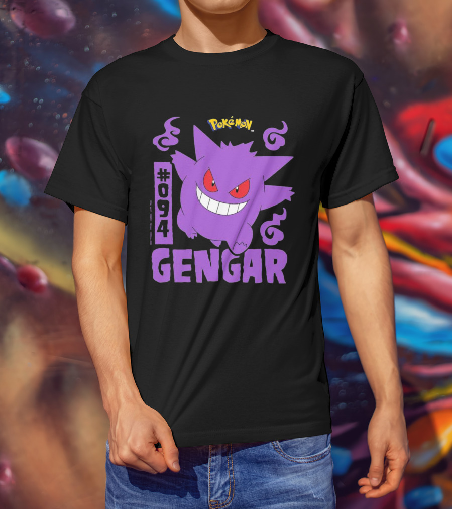Pokémon #094 Gengar With Iconic Design And Purple T-Shirt