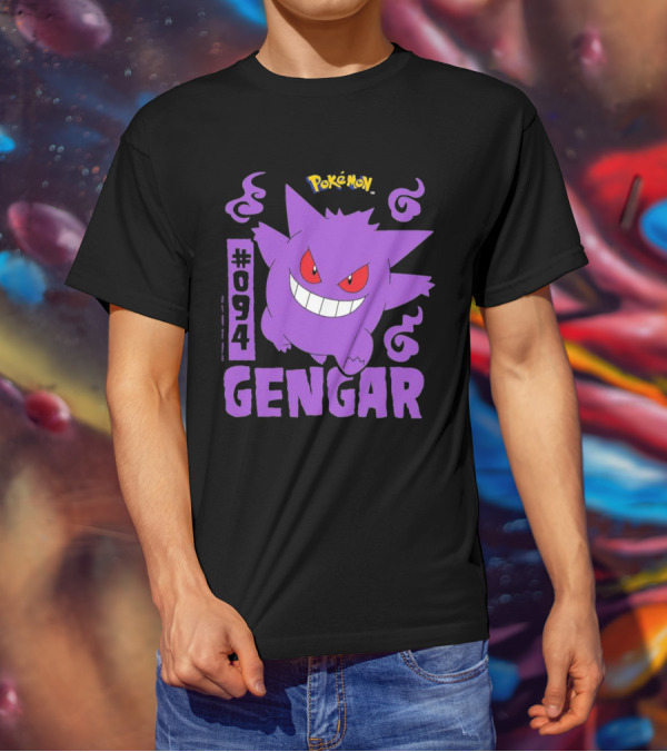 Pokémon #094 Gengar With Iconic Design And Purple T-Shirt