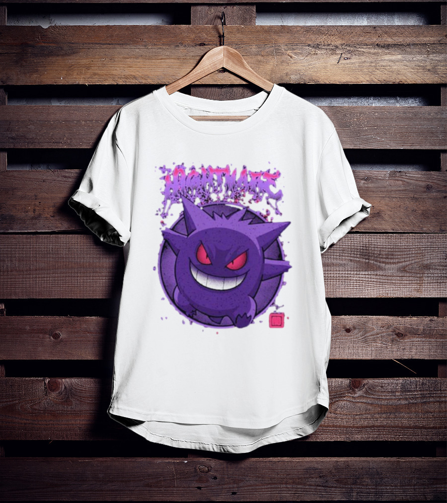 Gengar Nightmare Pokemon Purple Mischief T-Shirt