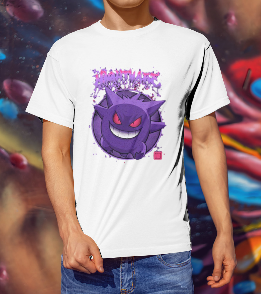 Gengar Nightmare Pokemon Purple Mischief T-Shirt