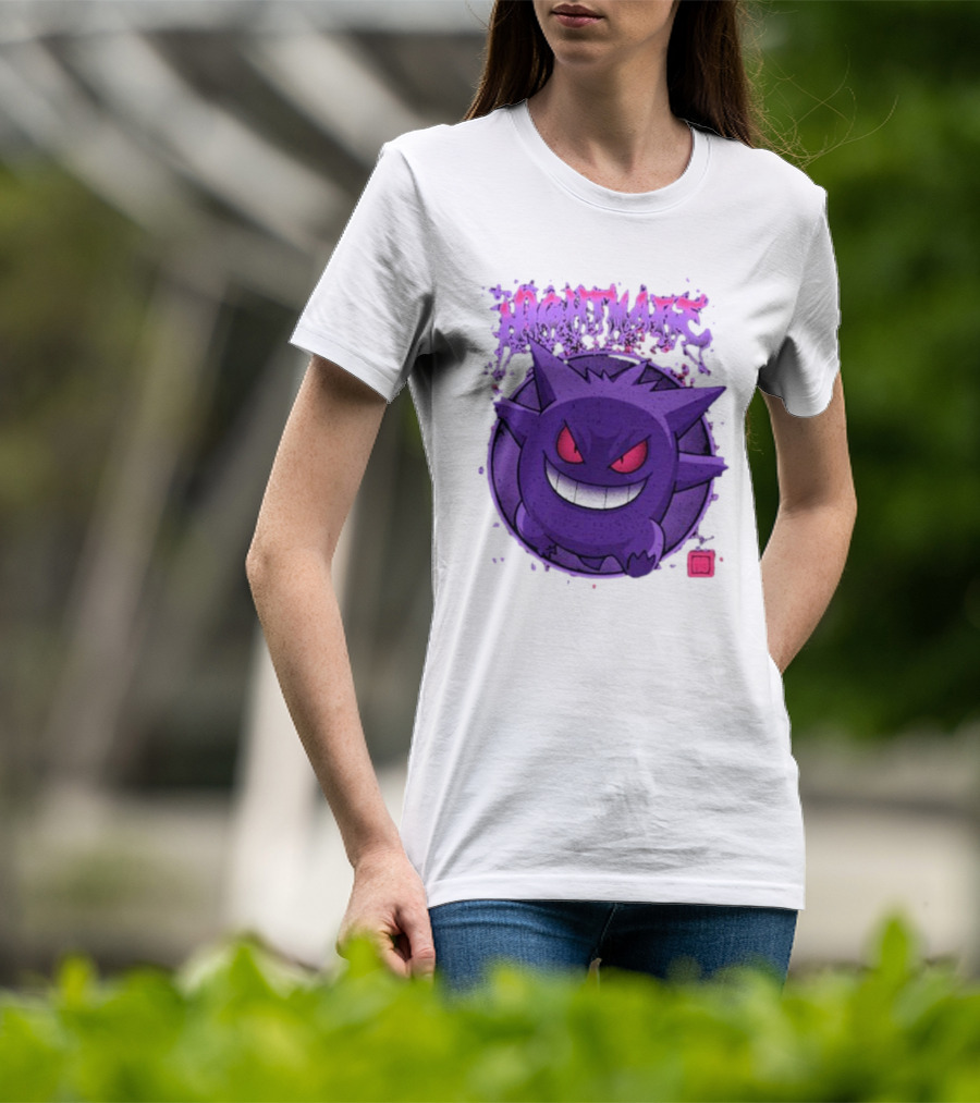 Gengar Nightmare Pokemon Purple Mischief T-Shirt