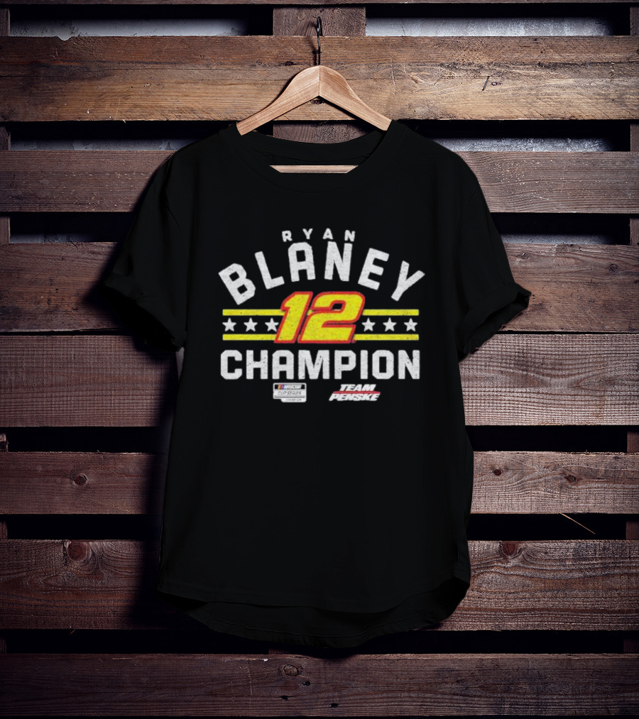 Ryan Blaney 12 Champion NASCAR Cup Series Team Penske T-Shirt