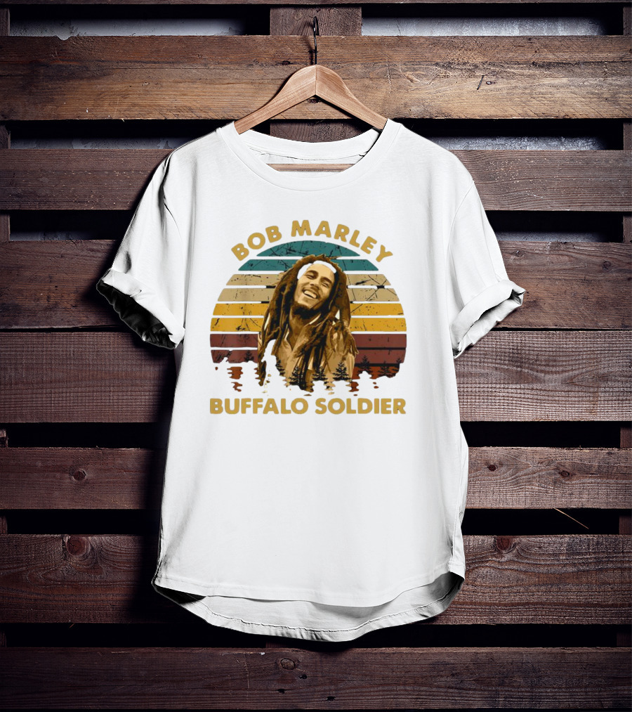 Bob Marley Buffalo Soldier Vintage Retro Sunset T-Shirt
