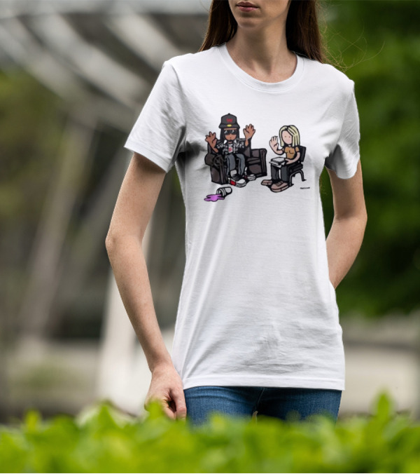 Cartoon Lil Wayne Interview Scene With Spilled Cup T-Shirt