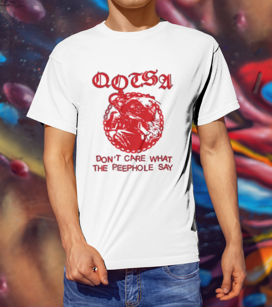 QOTSA Don't Care What The Peephole Say Red Skull T-Shirt