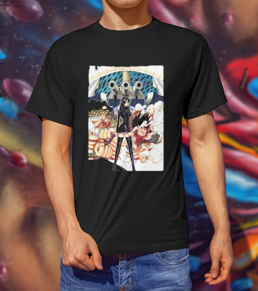 Geo Aw Enies Lobby Arc Animes Luffy Robin Lucci Cannon T-Shirt