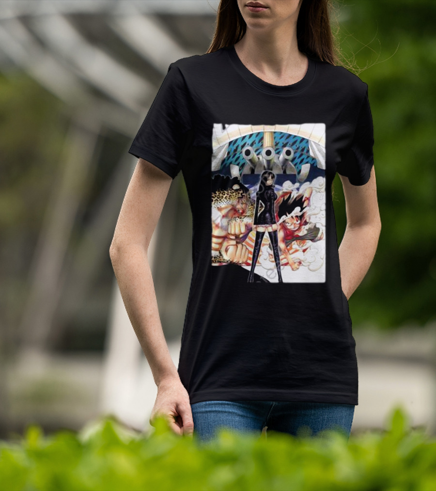 Geo Aw Enies Lobby Arc Animes Luffy Robin Lucci Cannon T-Shirt