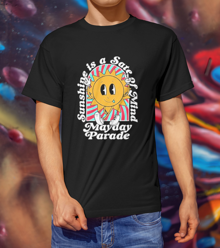 Sunshine Is A State Of Mind Mayday Parade Vintage Cartoon Sun T-Shirt