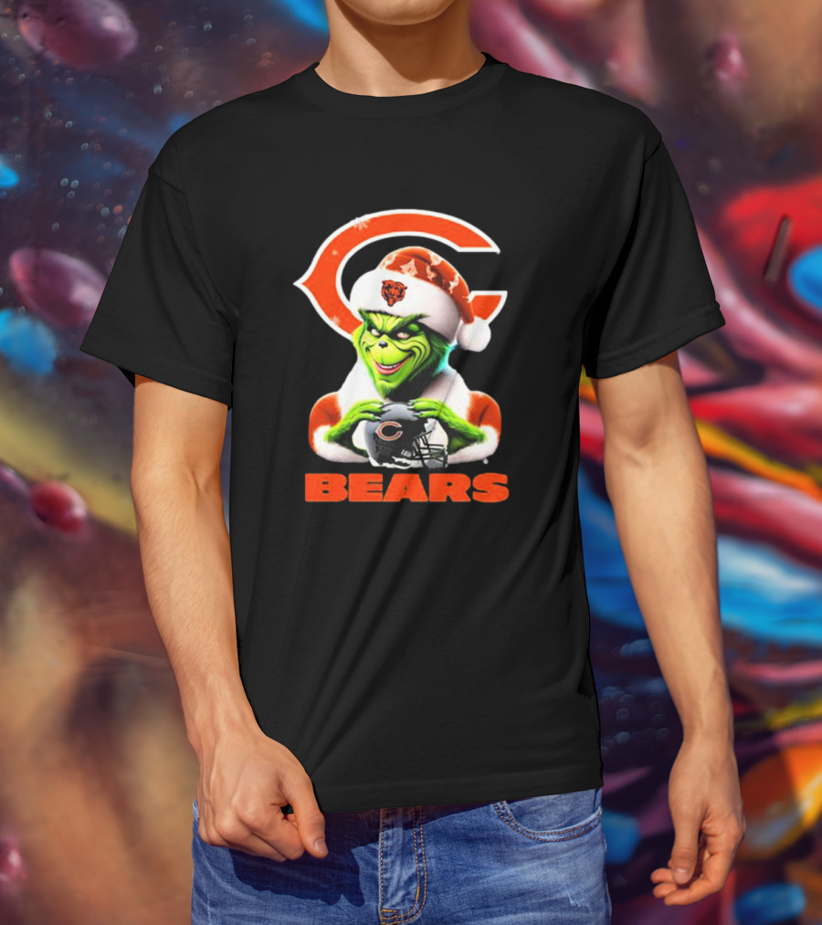 Santa Grinch Bears Merry Christmas Love Chicago Bears T-Shirt