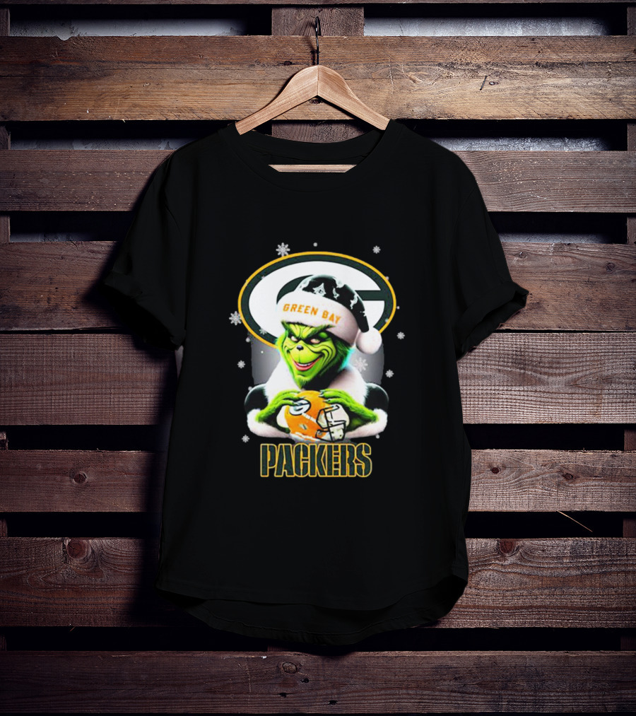 Santa Grinch Green Bay Packers Merry Christmas T-Shirt