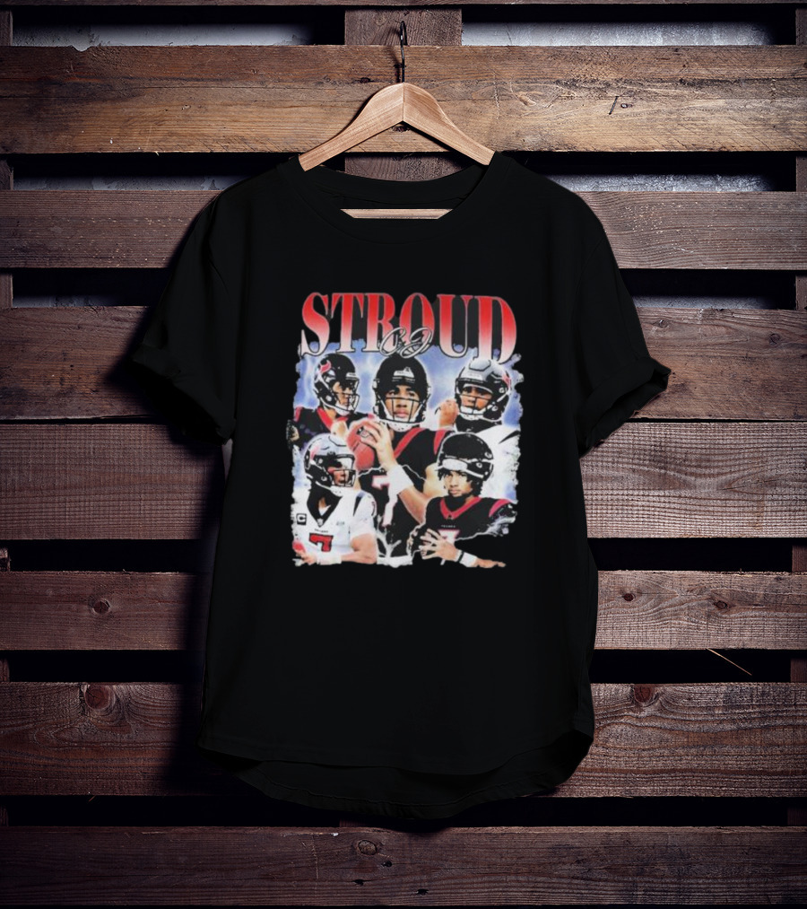 Stroud CJ Football 90s Style Houston NFL Quarterback Vintage Images T-Shirt