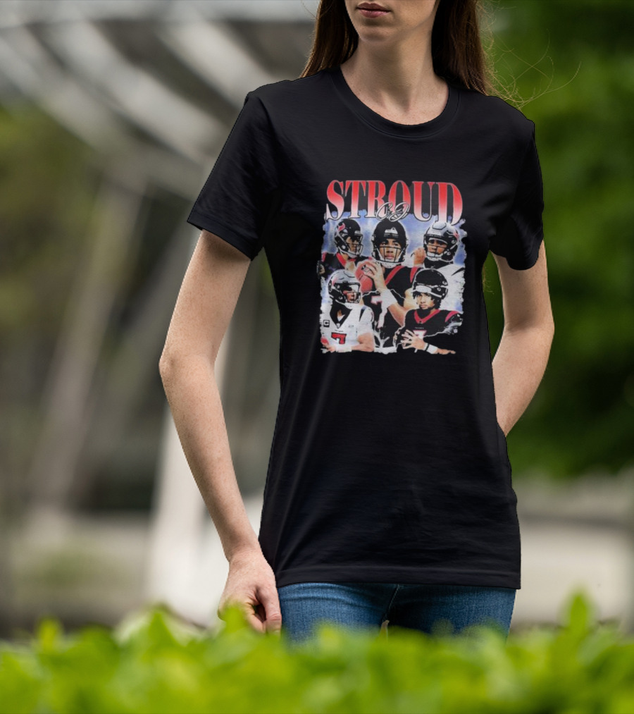 Stroud CJ Football 90s Style Houston NFL Quarterback Vintage Images T-Shirt