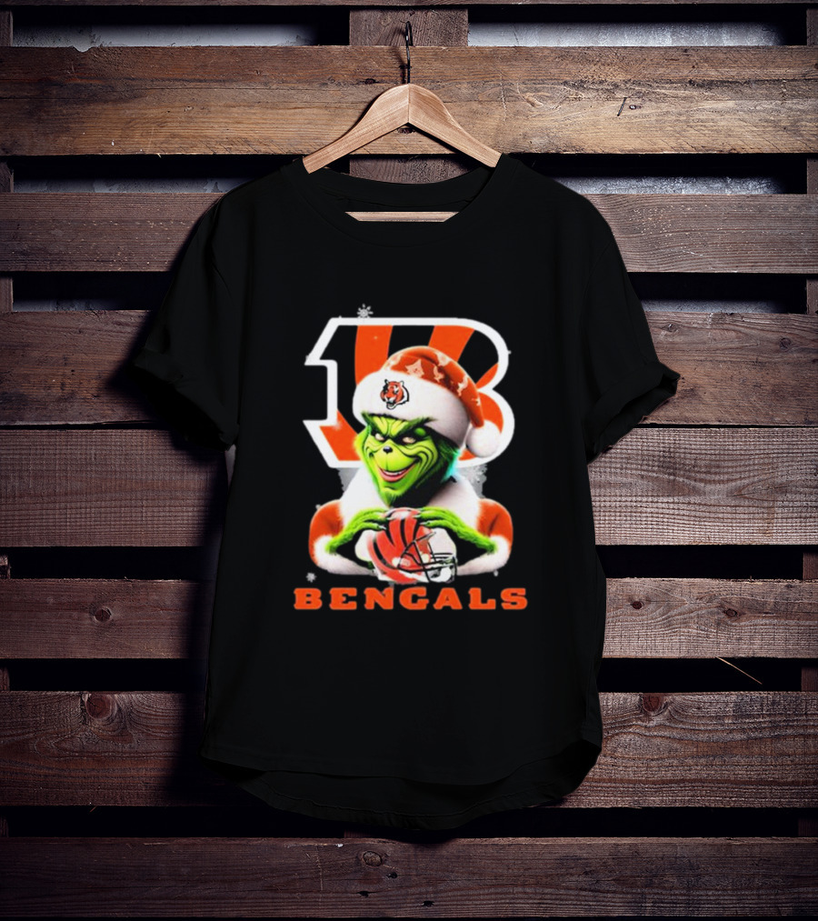 Santa Grinch Cincinnati Bengals Christmas Football T-Shirt