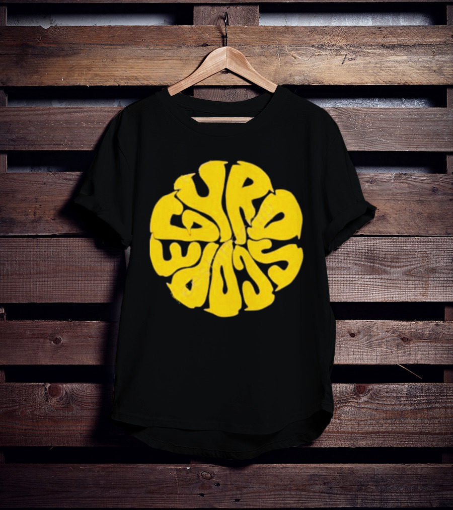 Gyroscope Liquid Logo Yellow Circular Text T-Shirt