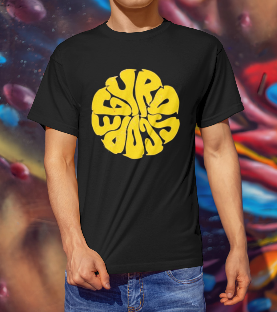 Gyroscope Liquid Logo Yellow Circular Text T-Shirt