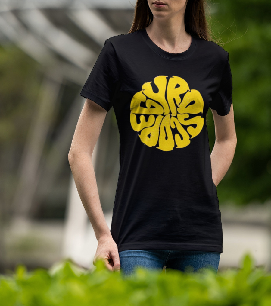 Gyroscope Liquid Logo Yellow Circular Text T-Shirt