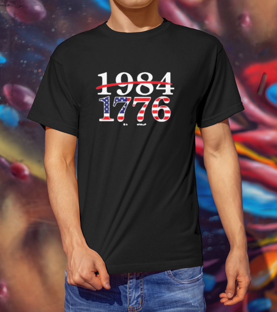 America 1984 1776 Patriotic Theme T-Shirt