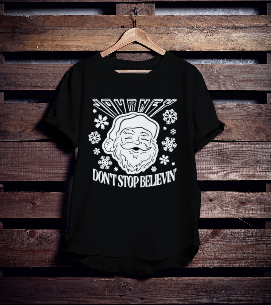 Journey Don't Stop Believin' Christmas Santa Snowflakes T-Shirt