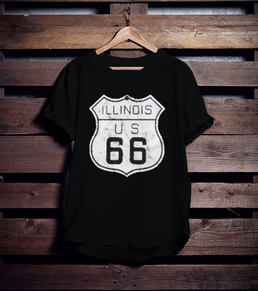 Illinois Route 66 US Vintage Shield Retro Look T-Shirt
