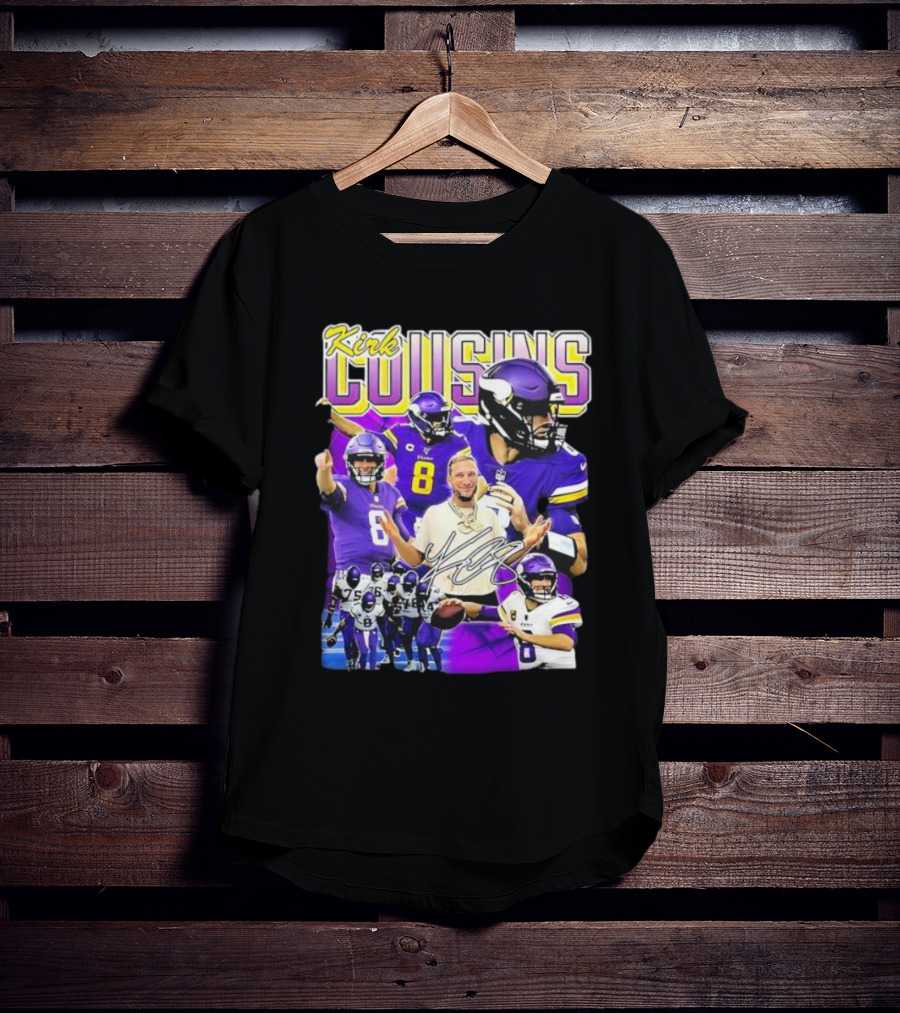 Kirk Cousins Minnesota Vikings Quarterback Number 8 Football Collage T-Shirt