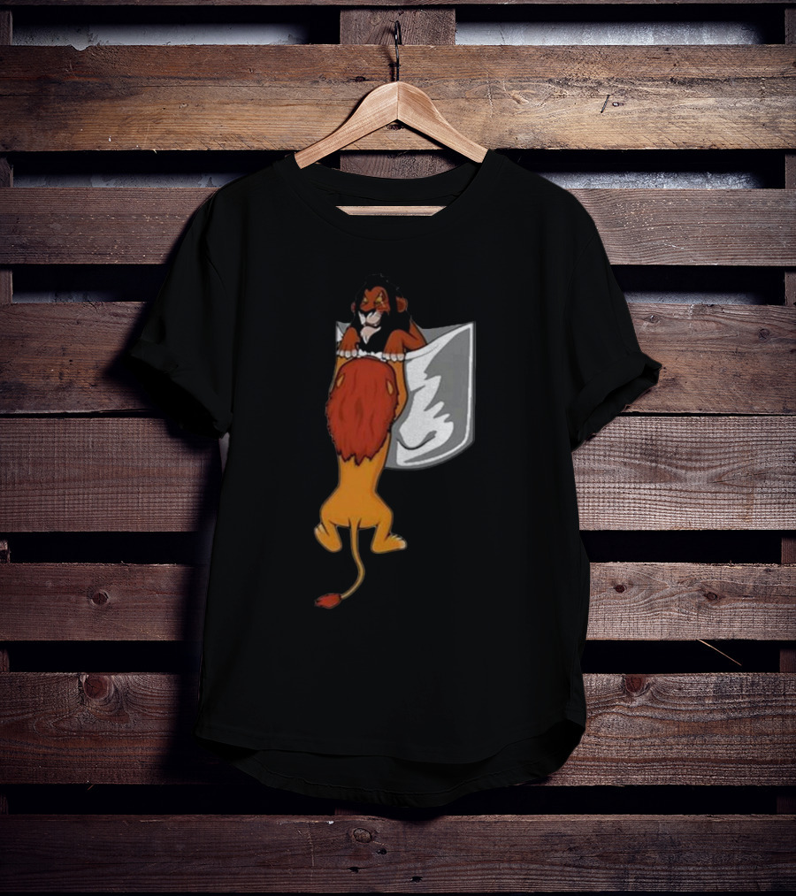 Lion Scar And Mufasa Hanging Pocket T-Shirt