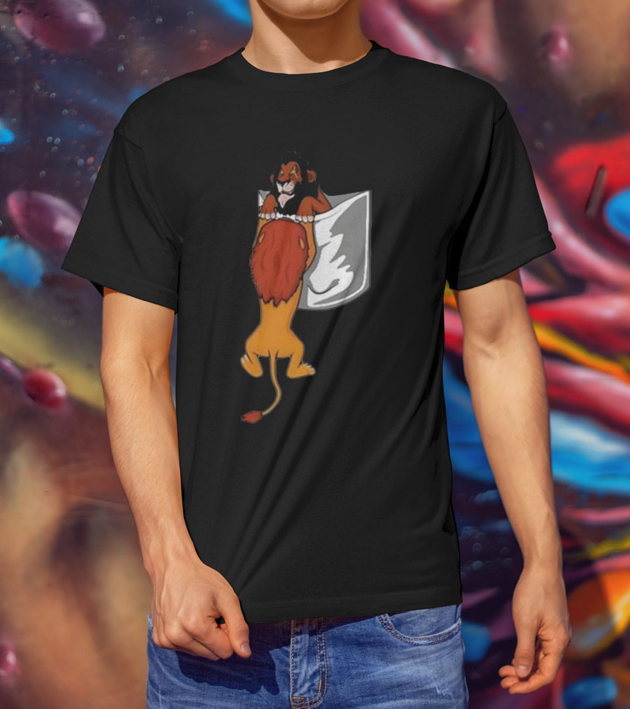 Lion Scar And Mufasa Hanging Pocket T-Shirt