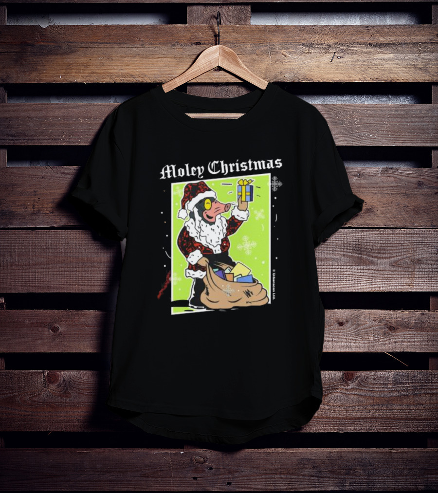 Moley Christmas Santa Mouse Holiday Present T-Shirt
