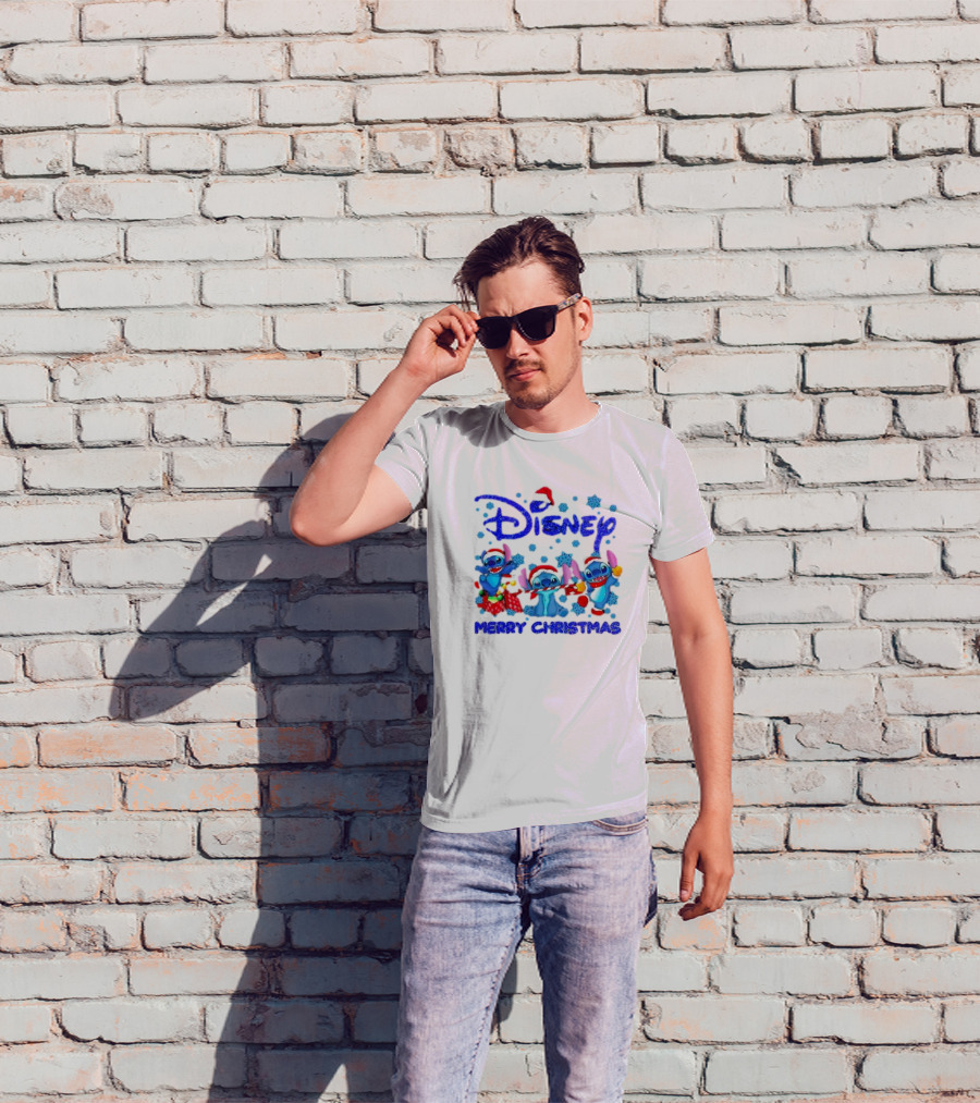 Disney Santa Stitch Merry Christmas T-Shirt