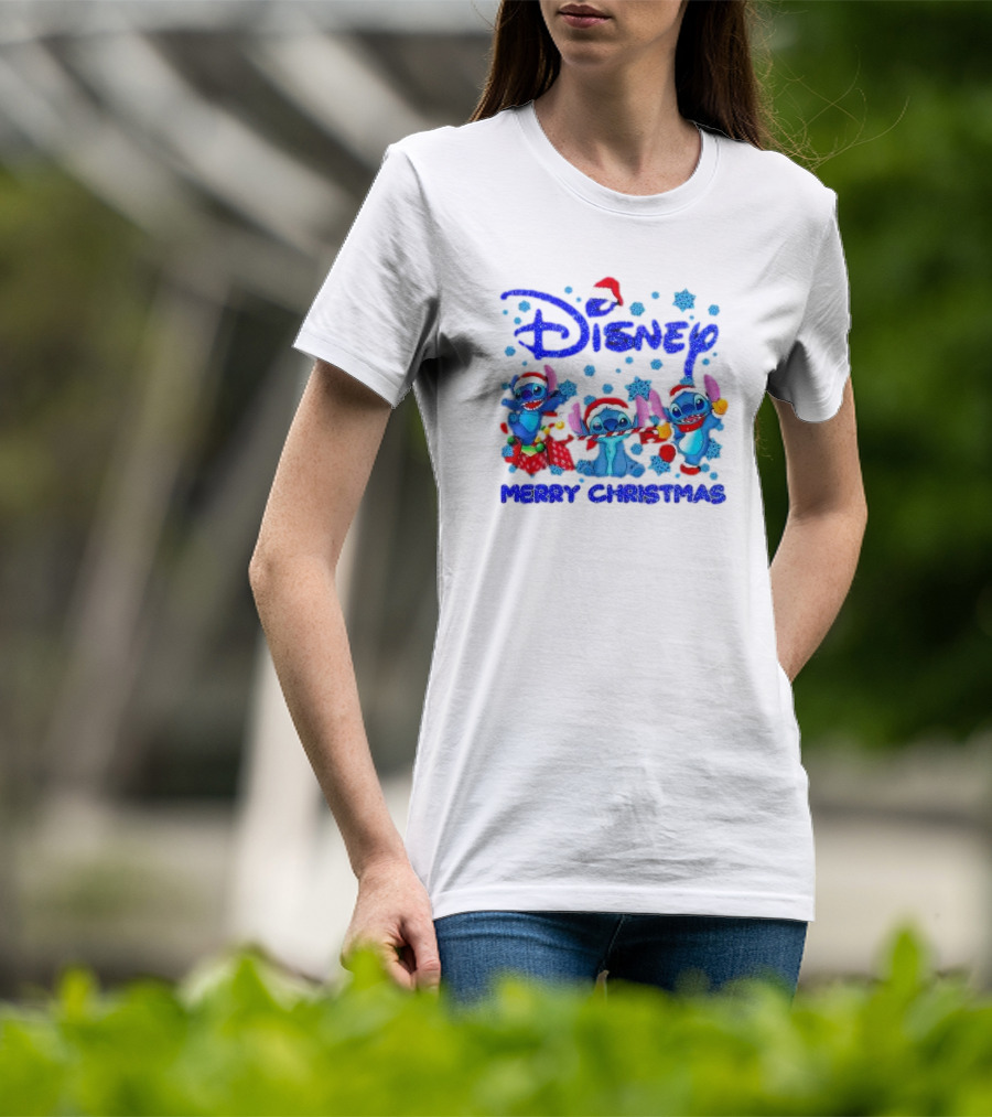 Disney Santa Stitch Merry Christmas T-Shirt
