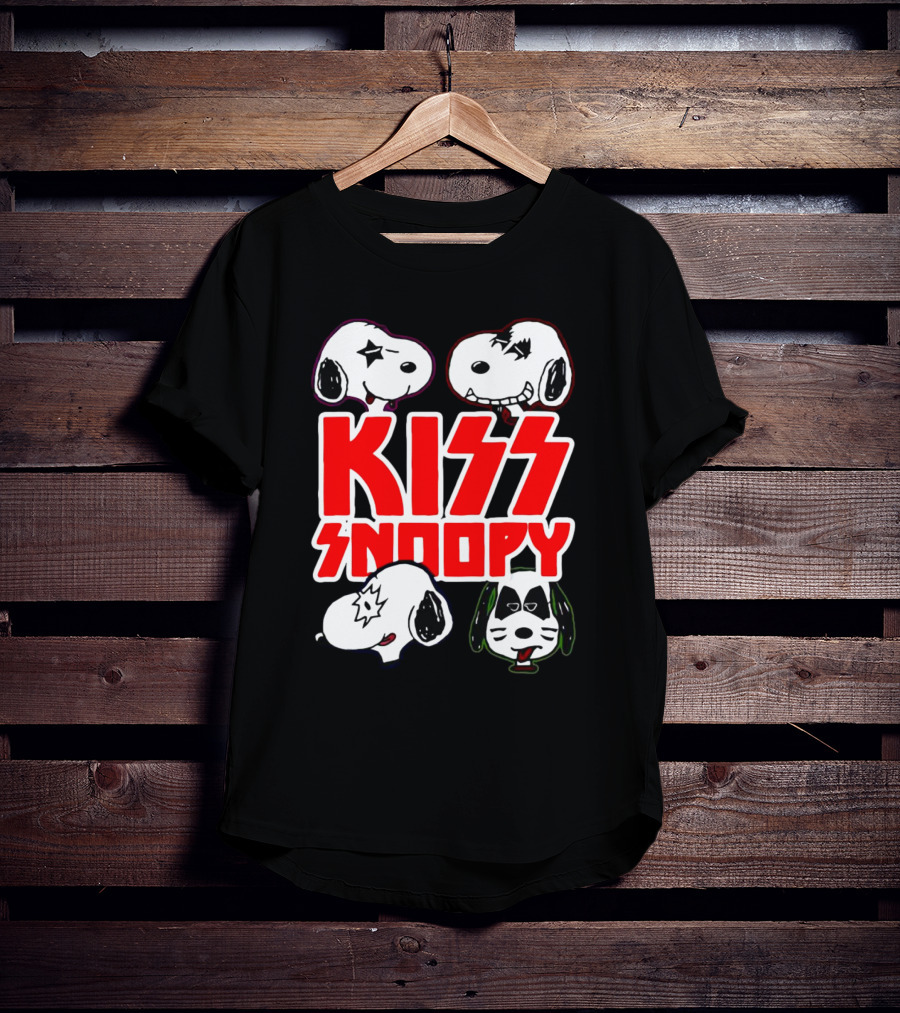 Kiss Snoopy Faces Rock Band T-Shirt