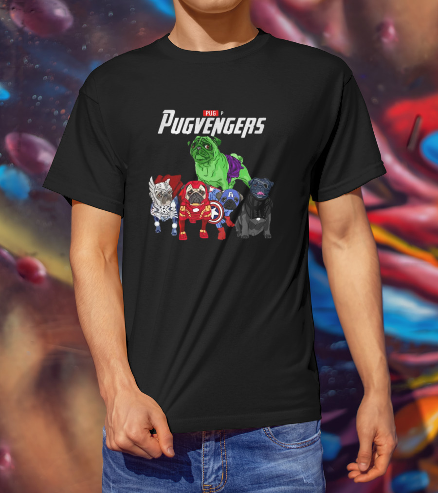 Marvel Avengers Pug Pugvengers Hulk Captain America Iron Man Thor Black Panther T-Shirt