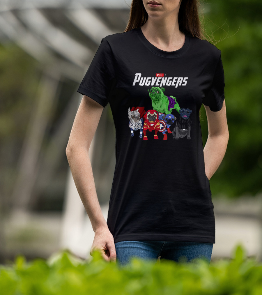 Marvel Avengers Pug Pugvengers Hulk Captain America Iron Man Thor Black Panther T-Shirt