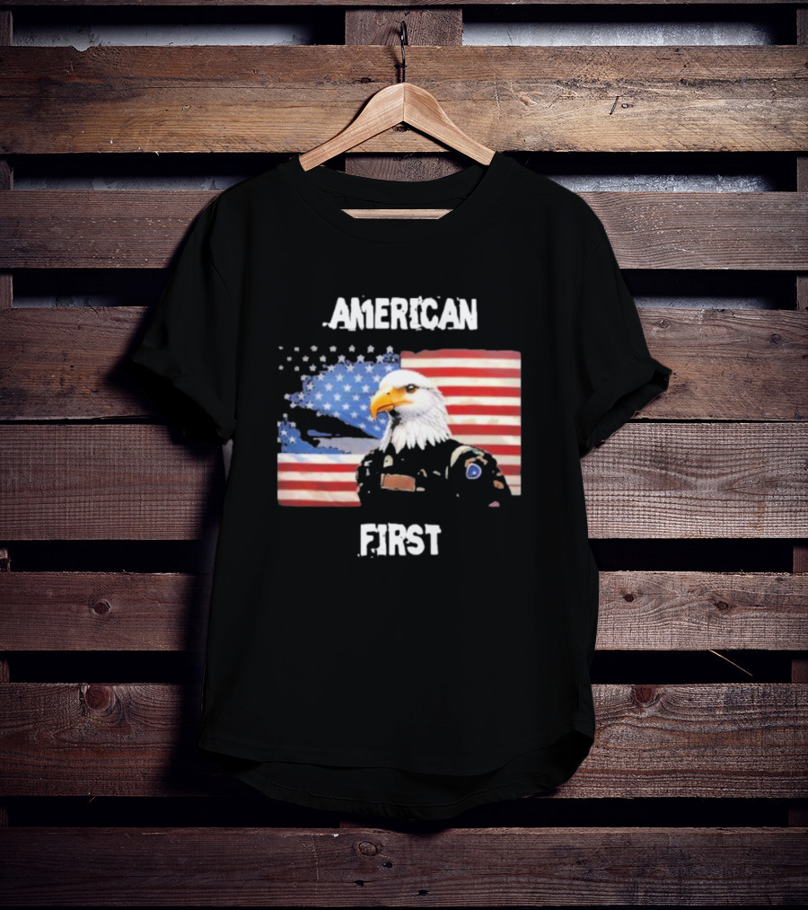 American Eagle Soldier American First US Flag Patriotic T-Shirt