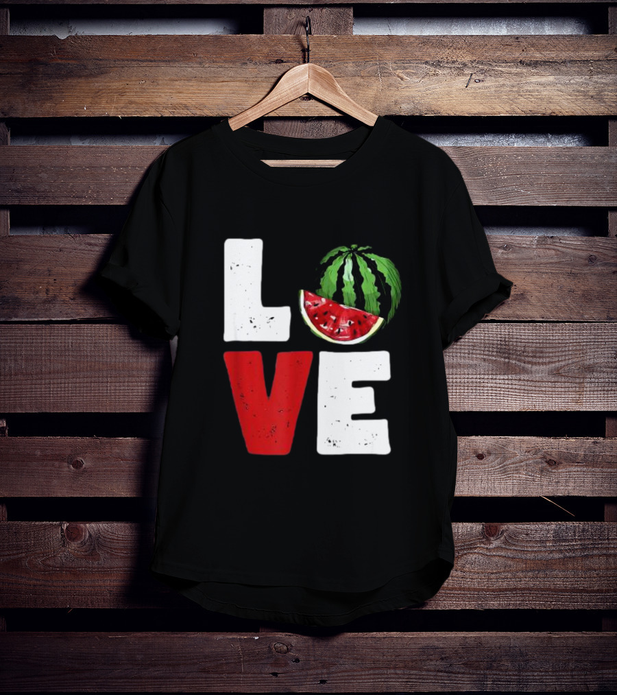 LOVE Watermelon Slice Typography T-Shirt