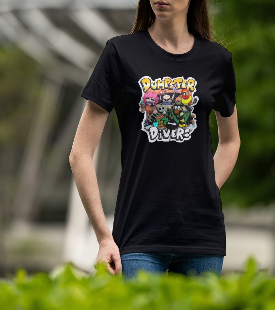 Neebs Gaming Merch Dumpster Divers Animated Character Adventure T-Shirt