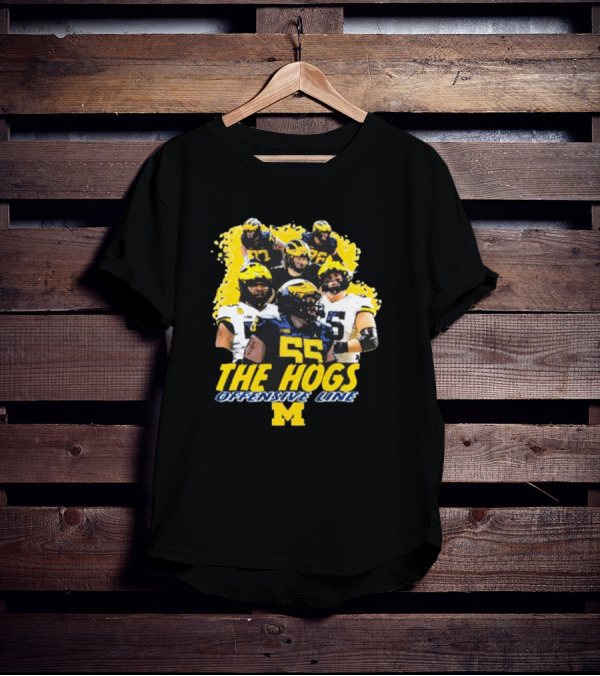 Valiant University Of Michigan Football The Hogs Offensive Line Team Spirit T-Shirt